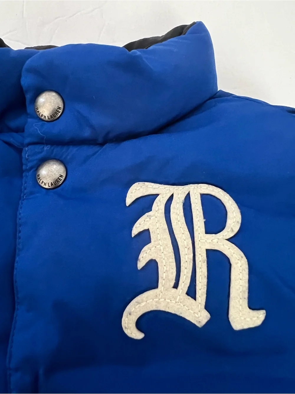 Ralph Lauren Polo Puffer Vest Kids 2T Blue Black Reversible Down Old English